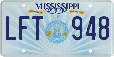 MS license plate LFT948