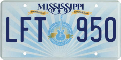 MS license plate LFT950