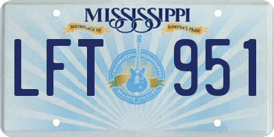 MS license plate LFT951