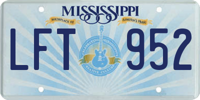 MS license plate LFT952
