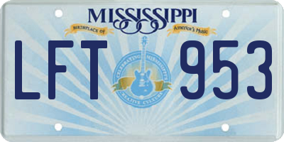 MS license plate LFT953