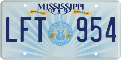 MS license plate LFT954