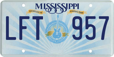 MS license plate LFT957