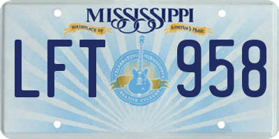 MS license plate LFT958