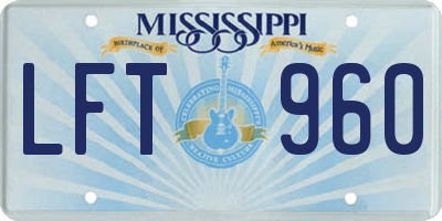 MS license plate LFT960