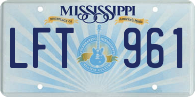 MS license plate LFT961
