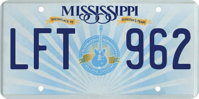 MS license plate LFT962