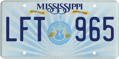 MS license plate LFT965