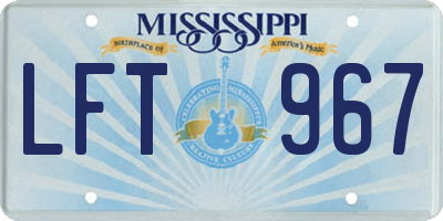 MS license plate LFT967