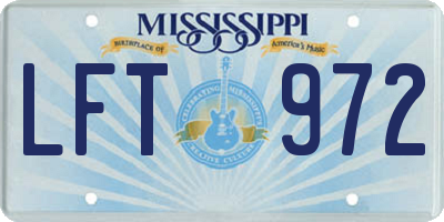 MS license plate LFT972