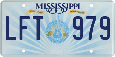 MS license plate LFT979