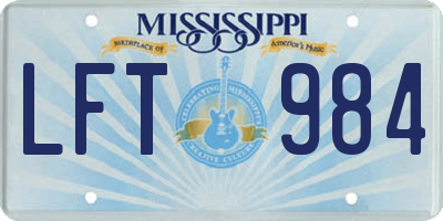 MS license plate LFT984
