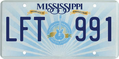 MS license plate LFT991