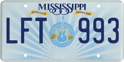 MS license plate LFT993