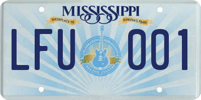 MS license plate LFU001