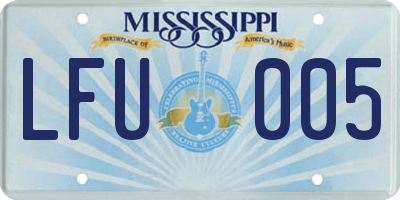 MS license plate LFU005