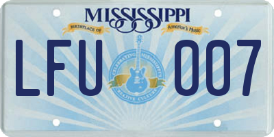 MS license plate LFU007