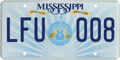 MS license plate LFU008
