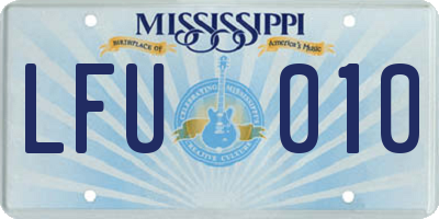 MS license plate LFU010
