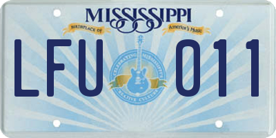 MS license plate LFU011