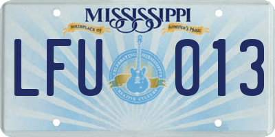 MS license plate LFU013