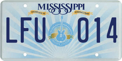 MS license plate LFU014