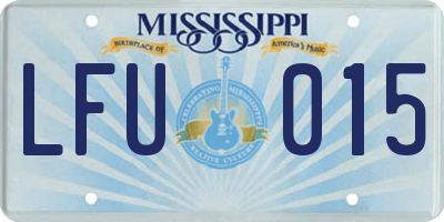 MS license plate LFU015