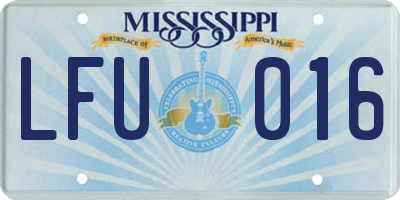MS license plate LFU016