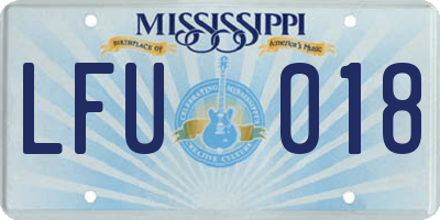 MS license plate LFU018