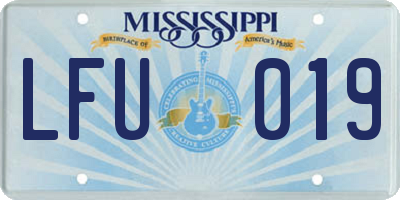 MS license plate LFU019