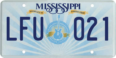 MS license plate LFU021