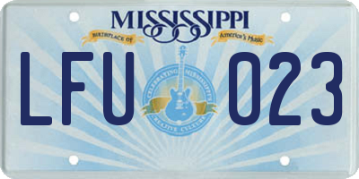 MS license plate LFU023