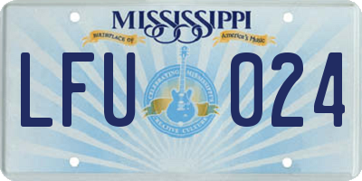 MS license plate LFU024