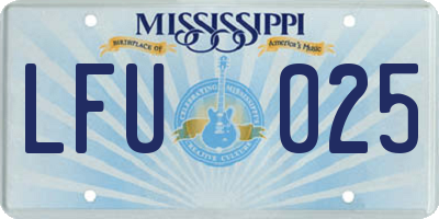 MS license plate LFU025