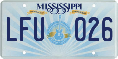 MS license plate LFU026