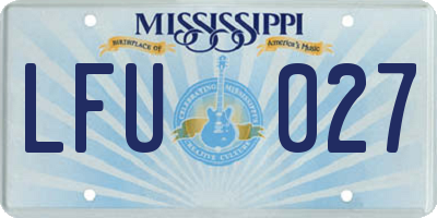 MS license plate LFU027