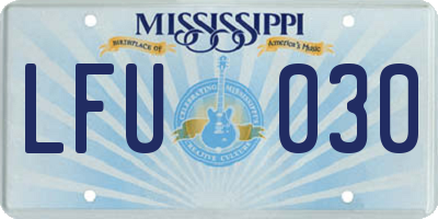 MS license plate LFU030