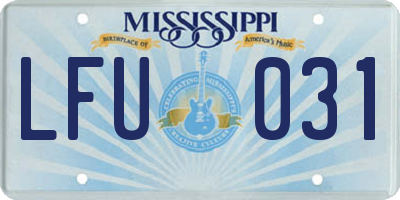 MS license plate LFU031