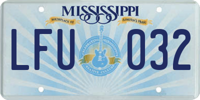 MS license plate LFU032