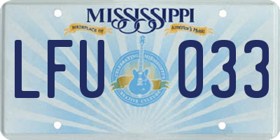 MS license plate LFU033