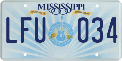 MS license plate LFU034
