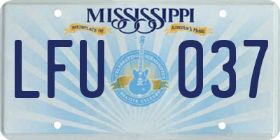 MS license plate LFU037