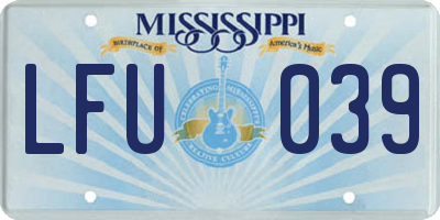 MS license plate LFU039