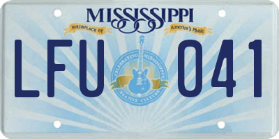 MS license plate LFU041