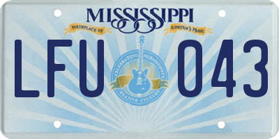 MS license plate LFU043