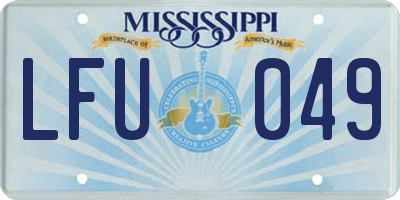 MS license plate LFU049