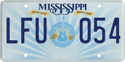 MS license plate LFU054