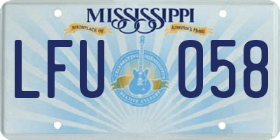 MS license plate LFU058