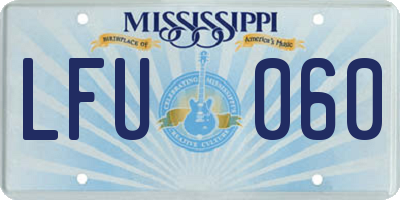 MS license plate LFU060