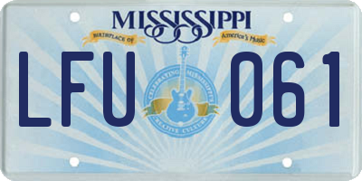 MS license plate LFU061